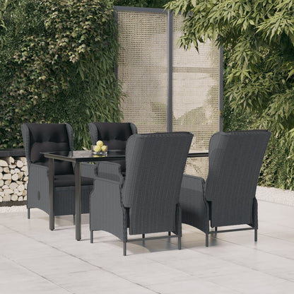 vidaXL Salon de jardin à dîner 5 pcs Résine tressée Gris foncé