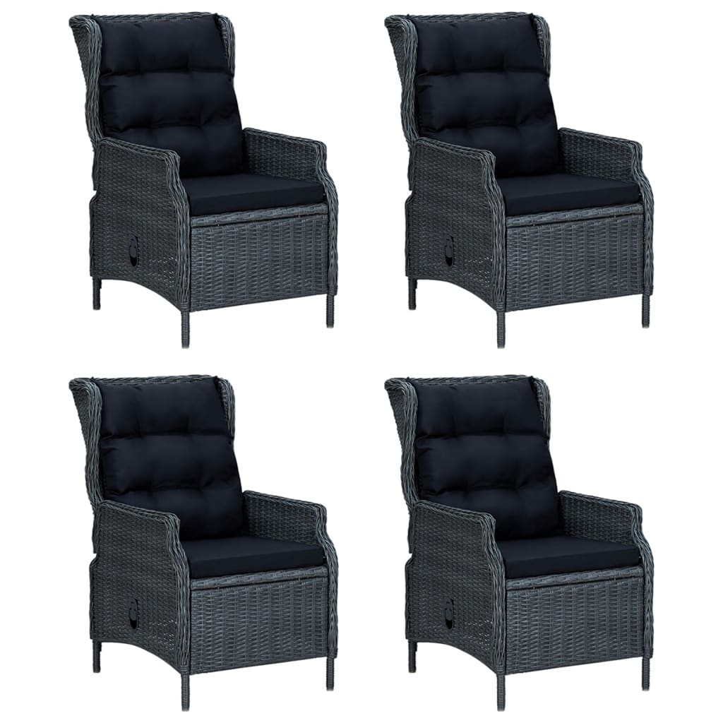 vidaXL Salon de jardin à dîner 5 pcs Résine tressée Gris foncé