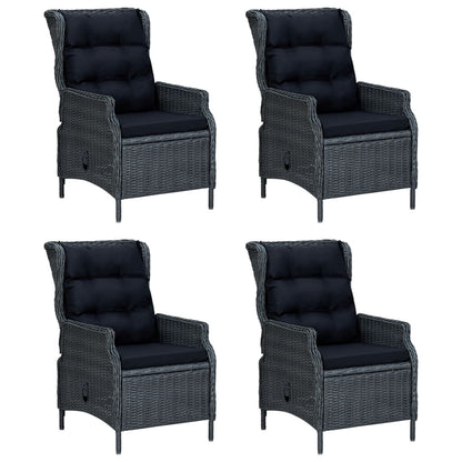 vidaXL Salon de jardin à dîner 5 pcs Résine tressée Gris foncé