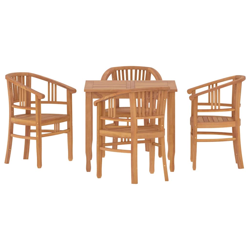 vidaXL 5-tlg. Garten-Essgruppe Massivholz Teak
