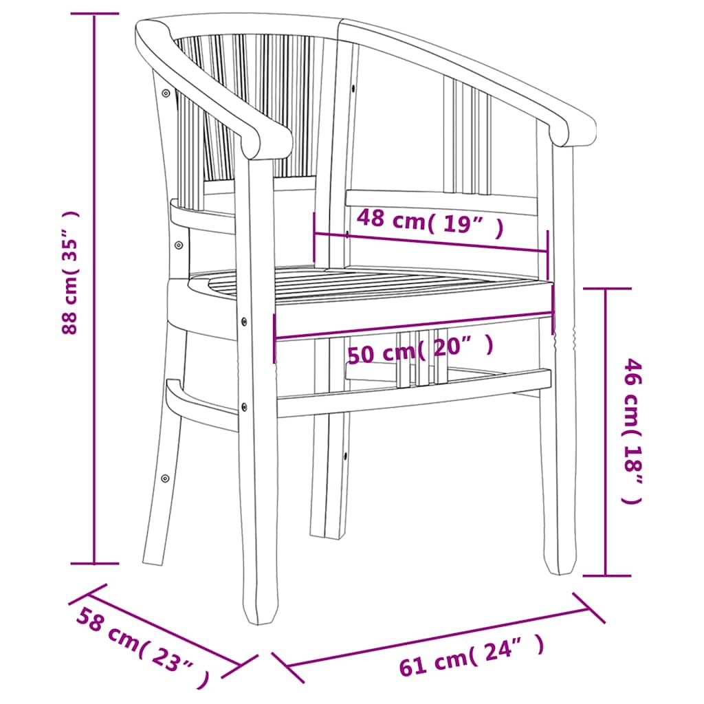 vidaXL 5-tlg. Garten-Essgruppe Massivholz Teak