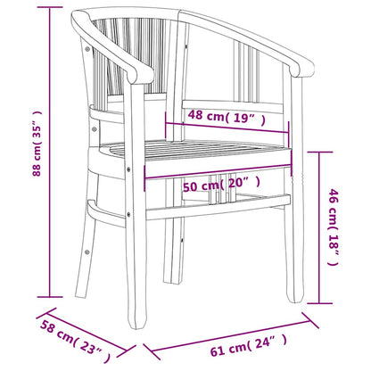 vidaXL 5-tlg. Garten-Essgruppe Massivholz Teak