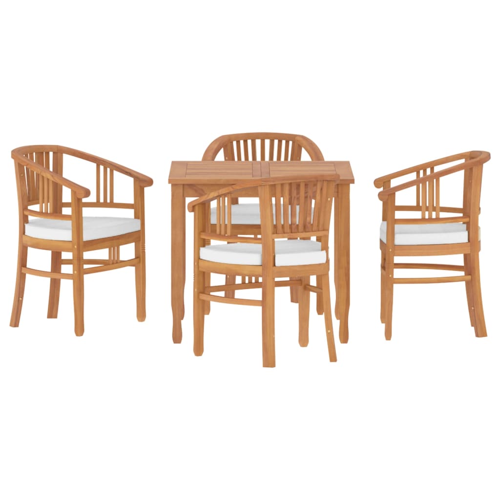 vidaXL 5-tlg. Garten-Essgruppe Massivholz Teak