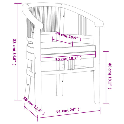 vidaXL 5-tlg. Garten-Essgruppe Massivholz Teak