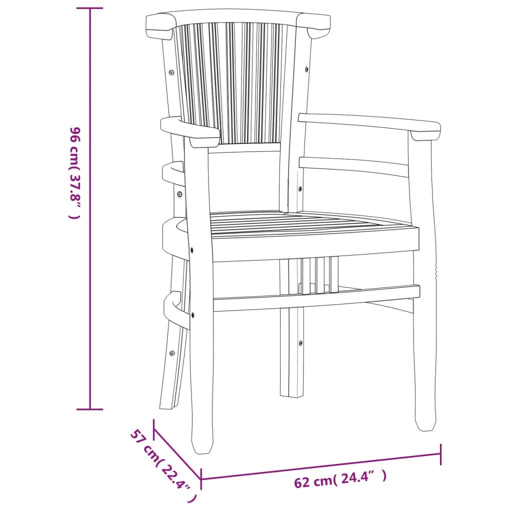 vidaXL 5-tlg. Garten-Essgruppe Massivholz Teak