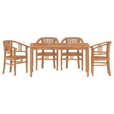 vidaXL 5-tlg. Garten-Essgruppe Massivholz Teak