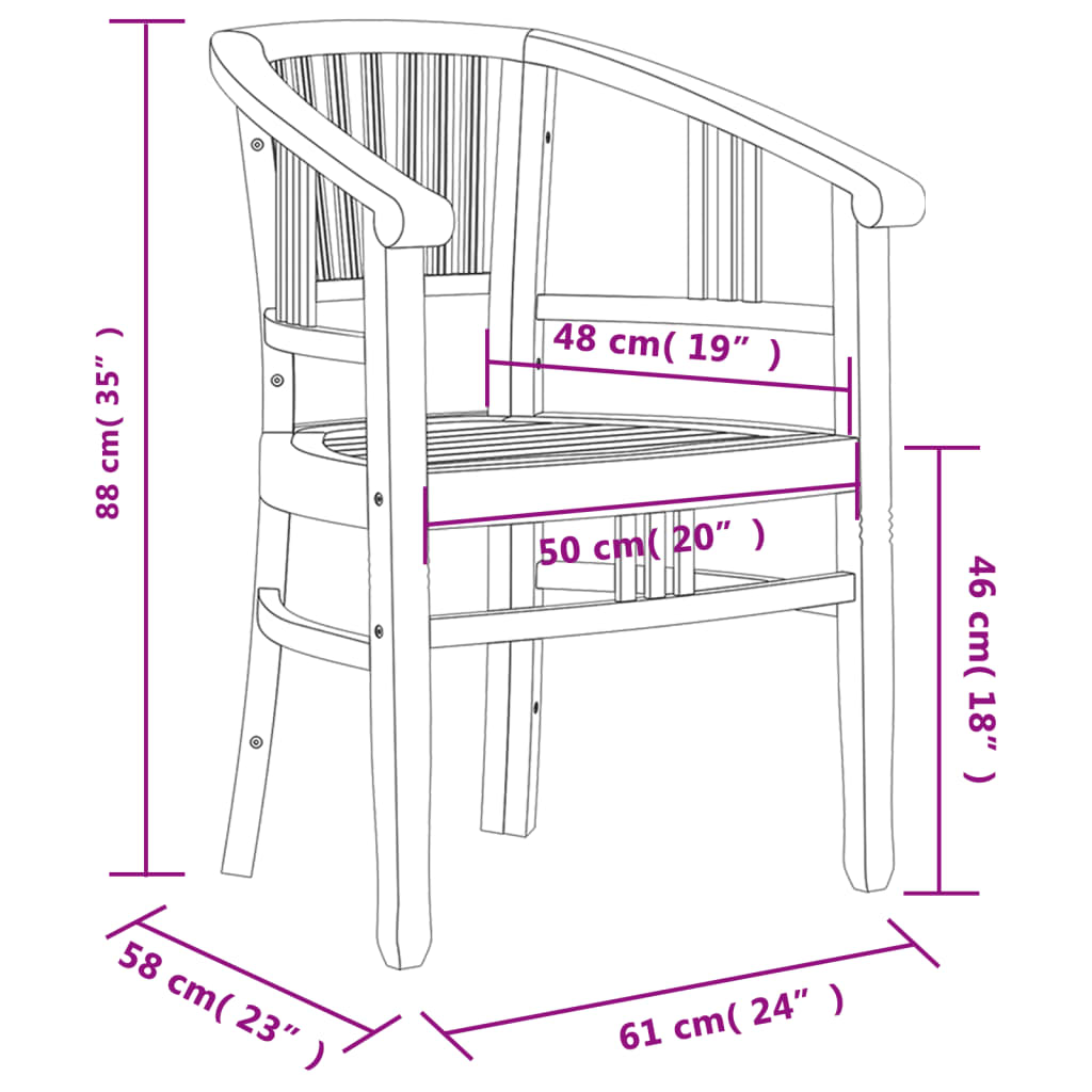 vidaXL 5-tlg. Garten-Essgruppe Massivholz Teak