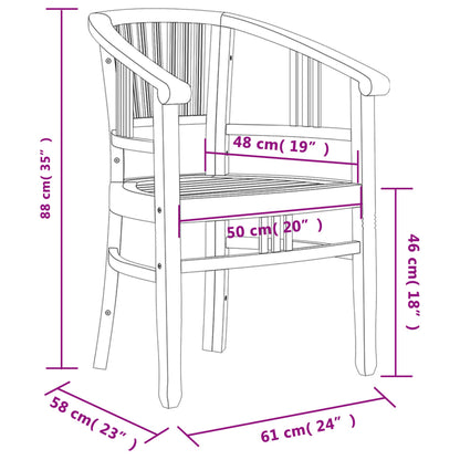 vidaXL 5-tlg. Garten-Essgruppe Massivholz Teak