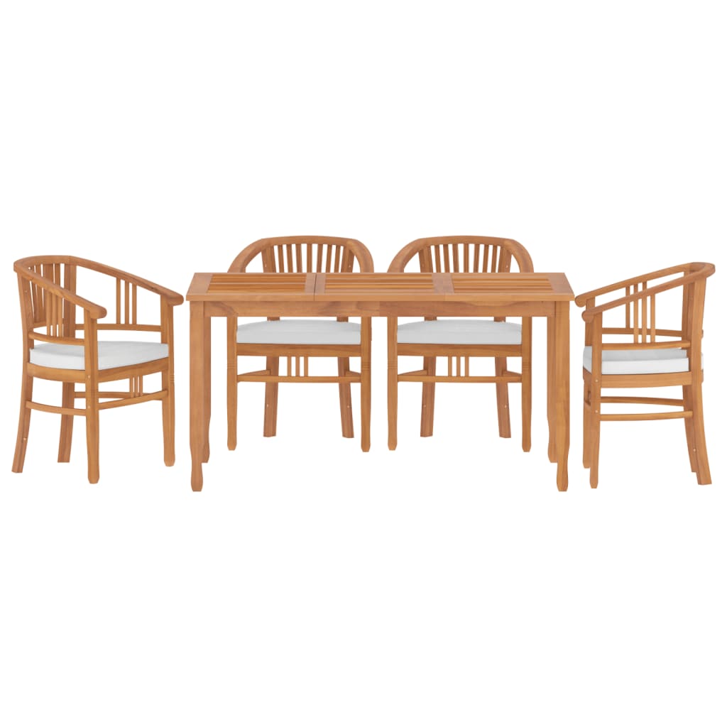 vidaXL 5-tlg. Garten-Essgruppe Massivholz Teak