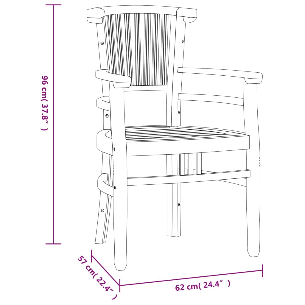 vidaXL 5-tlg. Garten-Essgruppe Massivholz Teak
