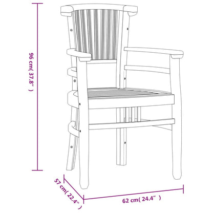 vidaXL 5-tlg. Garten-Essgruppe Massivholz Teak