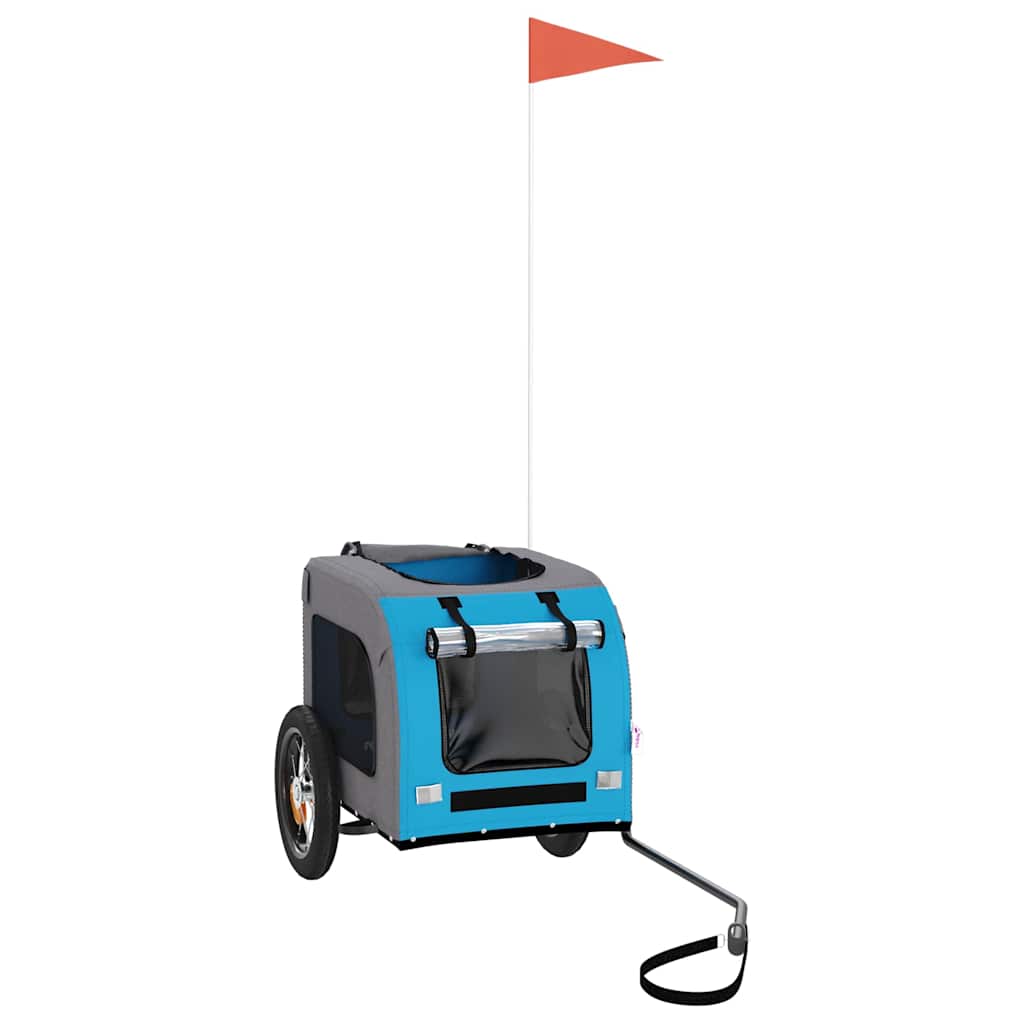 Fahrradanhänger Hunde Blau und Grau Oxford-Gewebe und Eisen