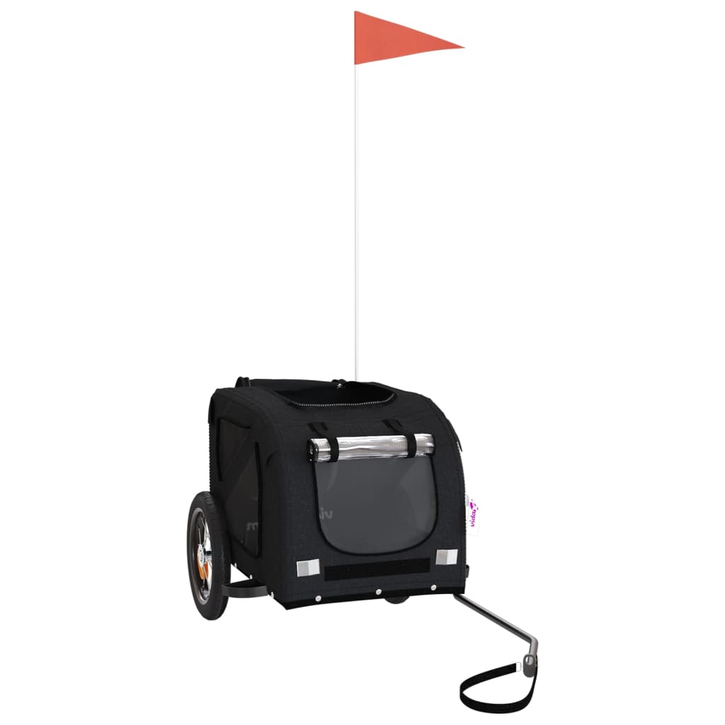 Fahrradanhänger Hunde Schwarz Oxford-Gewebe und Eisen