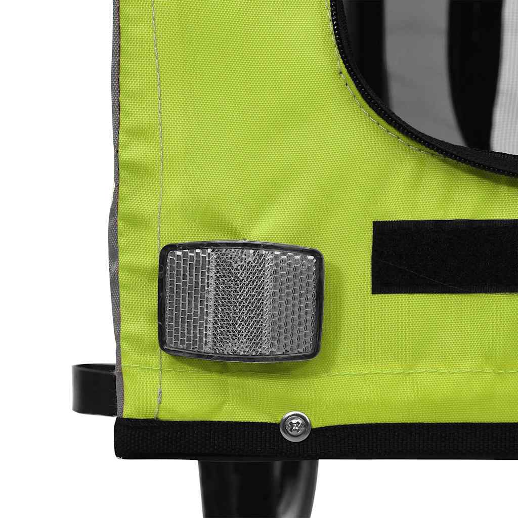 Fahrradanhänger Hunde Grün und Grau Oxford-Gewebe und Eisen