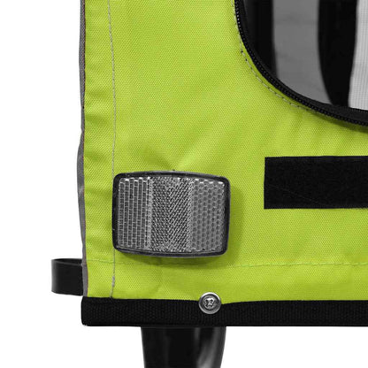 Fahrradanhänger Hunde Grün und Grau Oxford-Gewebe und Eisen