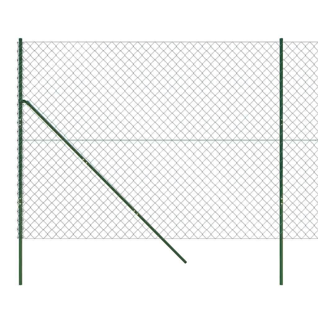 vidaXL Clôture grillagée verte 1,6x25 m