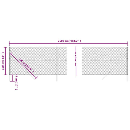 vidaXL Clôture grillagée verte 1,6x25 m