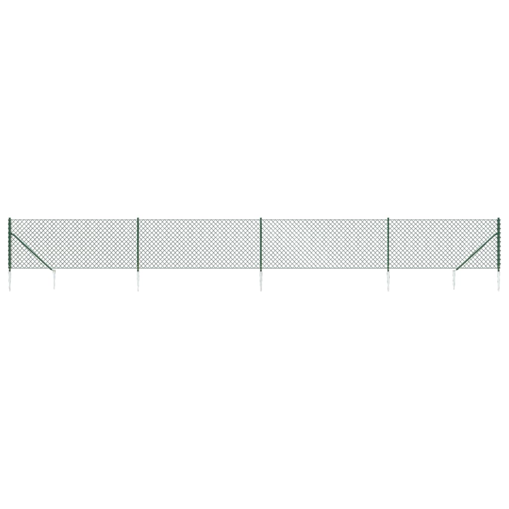 vidaXL Grillage avec manchons de sol vert 1x10 m