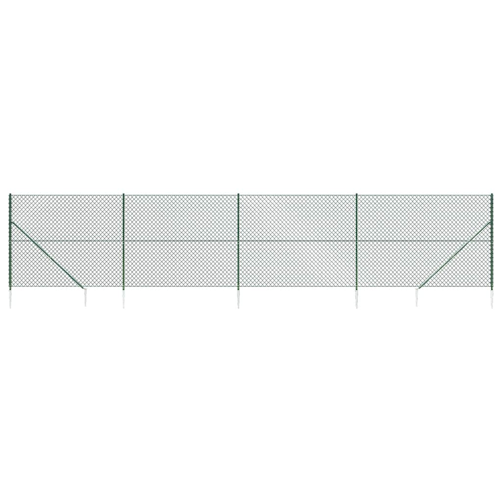 vidaXL Grillage avec manchons de sol vert 1,6 x 10 m