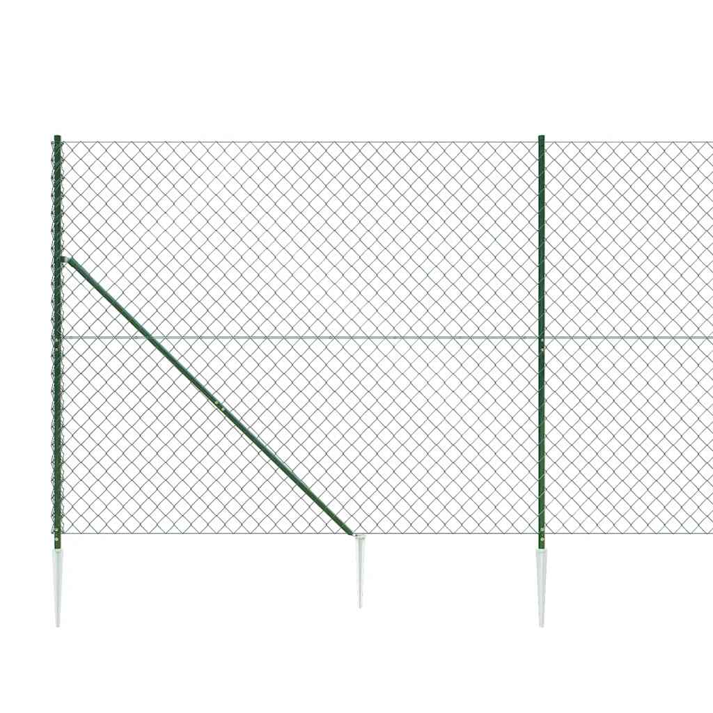 vidaXL Grillage avec manchons de sol vert 1,6 x 10 m