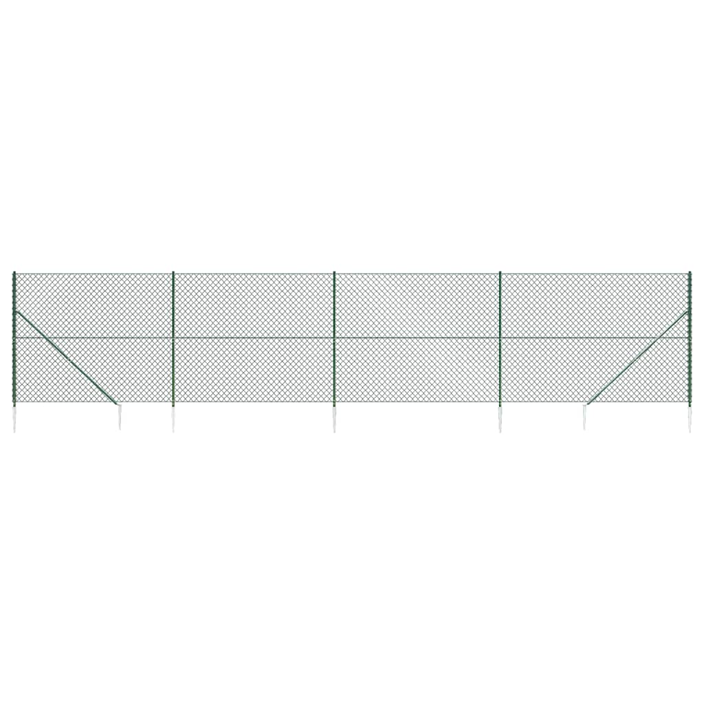 vidaXL Clôture grillagée avec manchons de sol vert 1,8x10 m