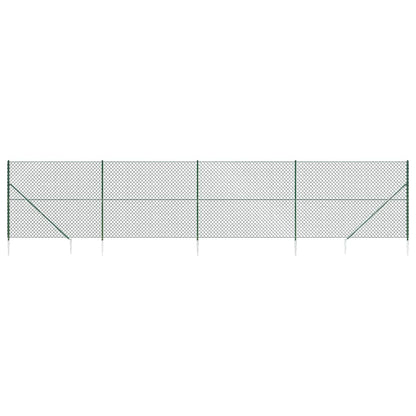 vidaXL Clôture grillagée avec manchons de sol vert 1,8x10 m