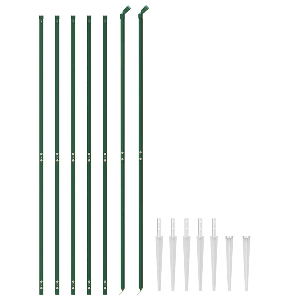 vidaXL Clôture grillagée avec manchons de sol vert 1,8x10 m