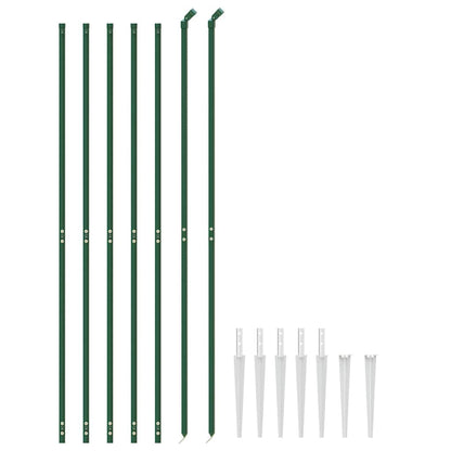 vidaXL Clôture grillagée avec manchons de sol vert 1,8x10 m