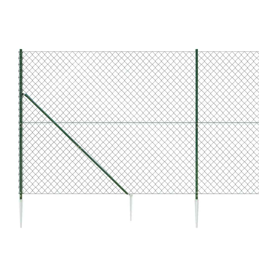 vidaXL Clôture grillagée avec manchons de sol vert 1,8x10 m