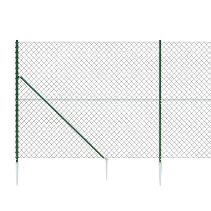 vidaXL Clôture grillagée avec manchons de sol vert 1,8x10 m