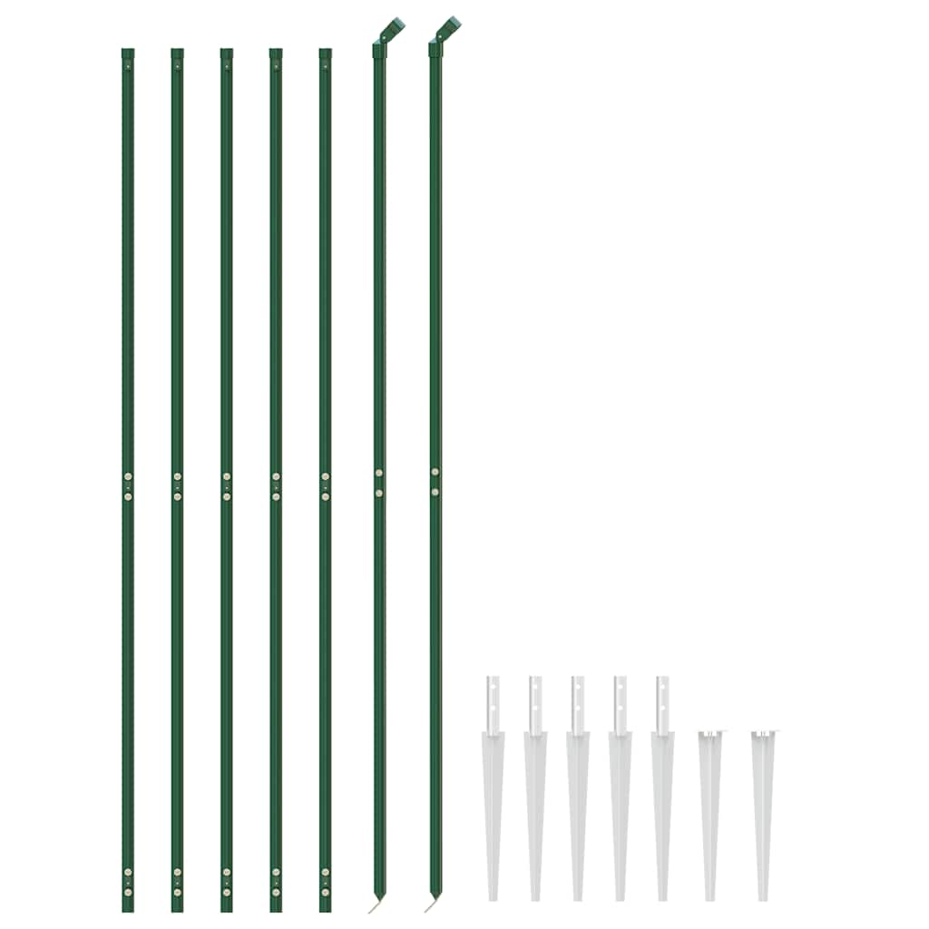 vidaXL Grillage avec poteaux vert 2,2x10 m