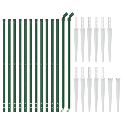 vidaXL Clôture grillagée avec manchons de fixation au sol Vert 0,8x25 m