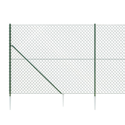 vidaXL Clôture grillagée avec manchons de fixation au sol Vert 0,8x25 m
