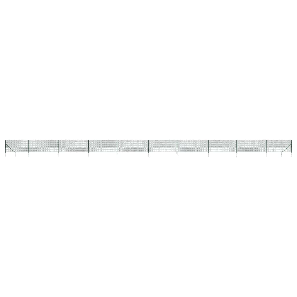 vidaXL Clôture grillagée avec manchons de terre Vert 1x25 m