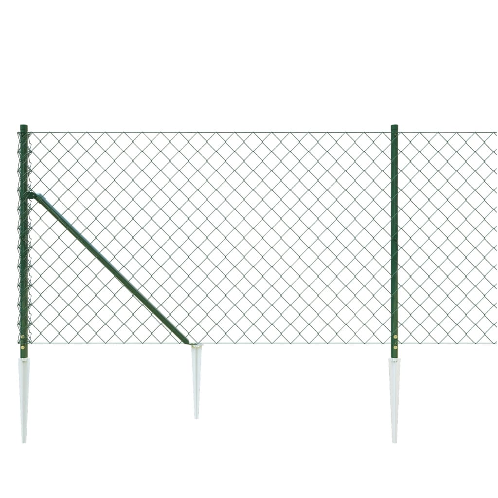 vidaXL Grillage avec manchons de sol vert 1,1x25 m