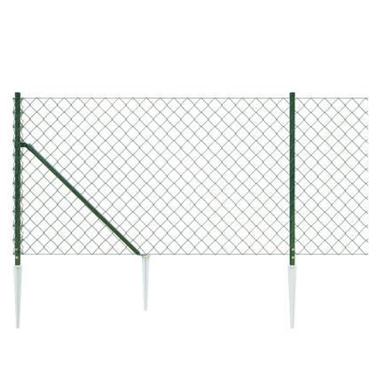 vidaXL Grillage avec manchons de sol vert 1,1x25 m