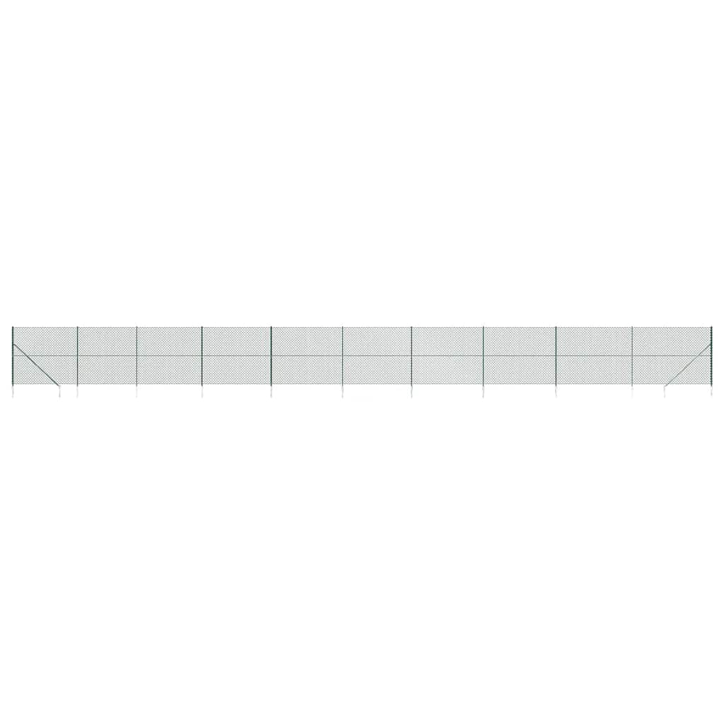 vidaXL Grillage avec poteaux Vert 1,4x25 m