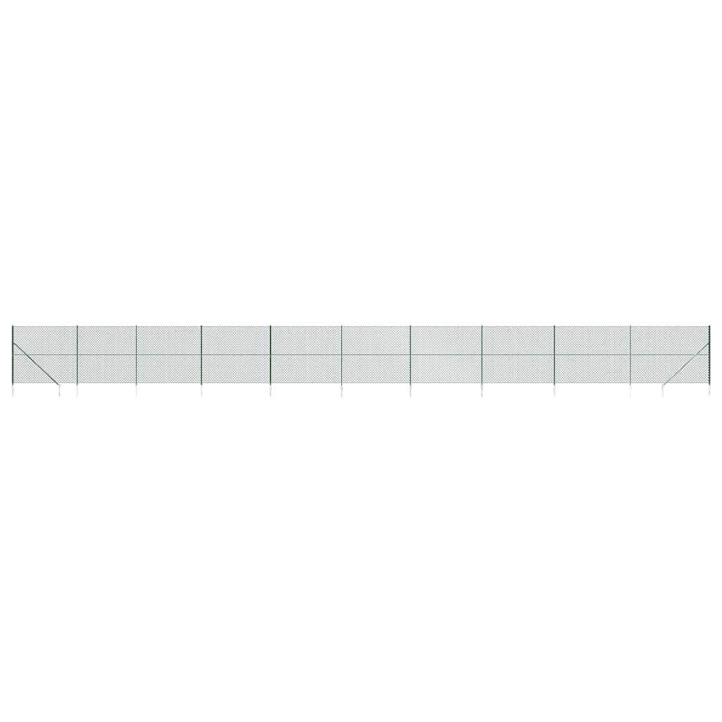 vidaXL Clôture grillagée avec manchons de fixation au sol vert 2x25 m