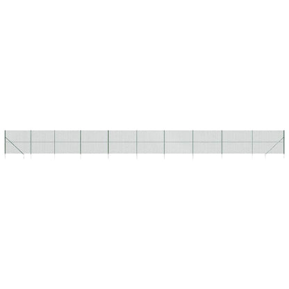 vidaXL Clôture grillagée avec manchons de fixation au sol vert 2x25 m