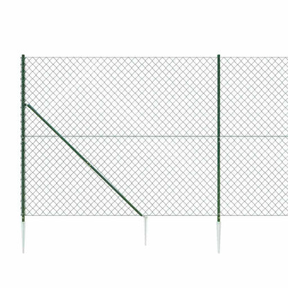 vidaXL Clôture grillagée avec manchons de fixation au sol vert 2x25 m