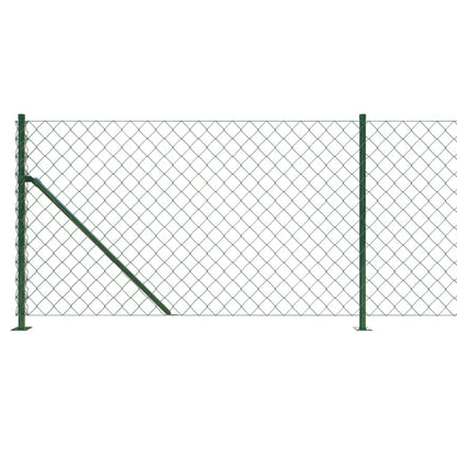vidaXL Clôture grillagée avec bride de plancher vert 0,8x10 m