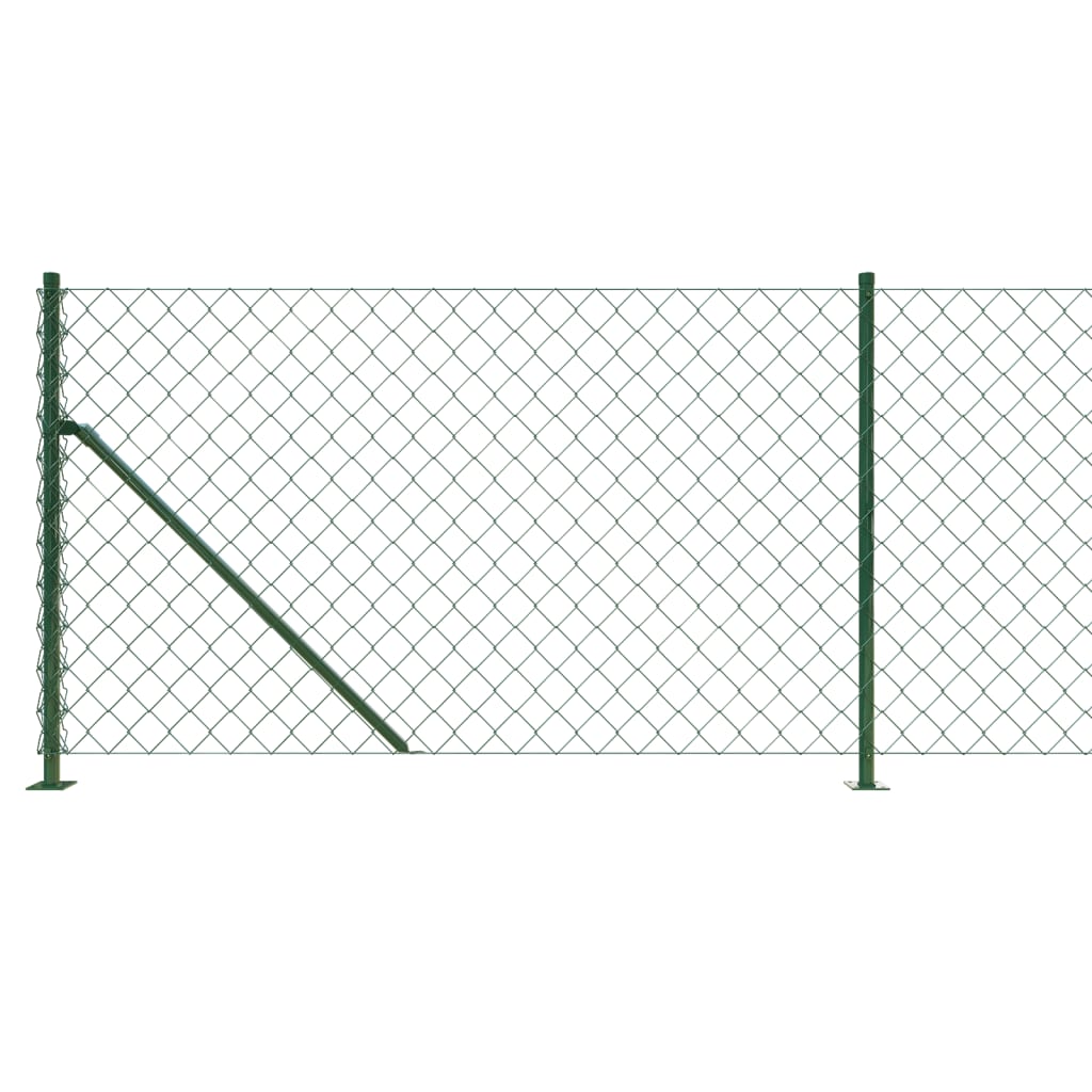 vidaXL Clôture grillagée avec bride de plancher vert 1x10 m
