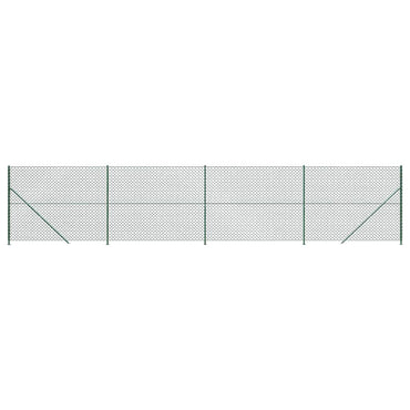 vidaXL Maschendrahtzaun mit Bodenflansch Grün 1,6x10 m