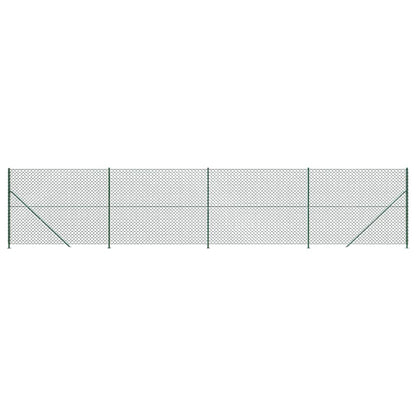 vidaXL Maschendrahtzaun mit Bodenflansch Grün 1,6x10 m