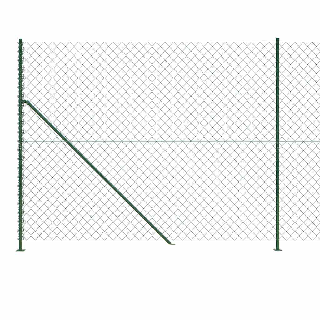 vidaXL Maschendrahtzaun mit Bodenflansch Grün 1,6x10 m
