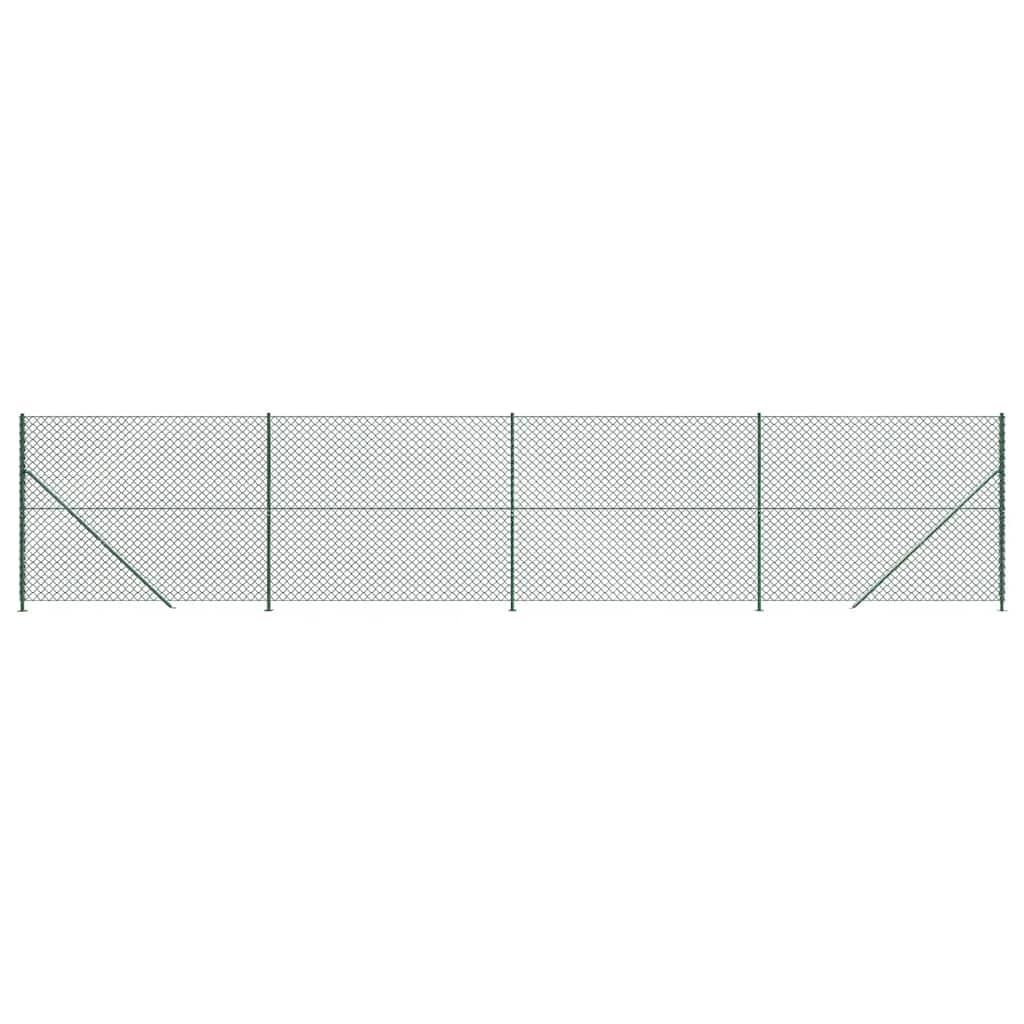 vidaXL Clôture en treillis métallique avec bride de base Vert 1,8x10 m
