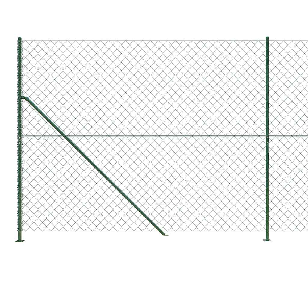 vidaXL Clôture en treillis métallique avec bride de base Vert 1,8x10 m