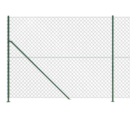 vidaXL Clôture en treillis métallique avec bride de base Vert 1,8x10 m