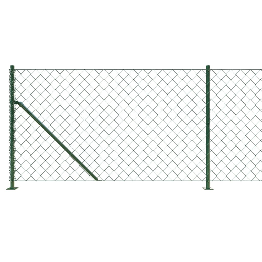 vidaXL Clôture grillagée avec bride de sol Vert 0,8x25 m