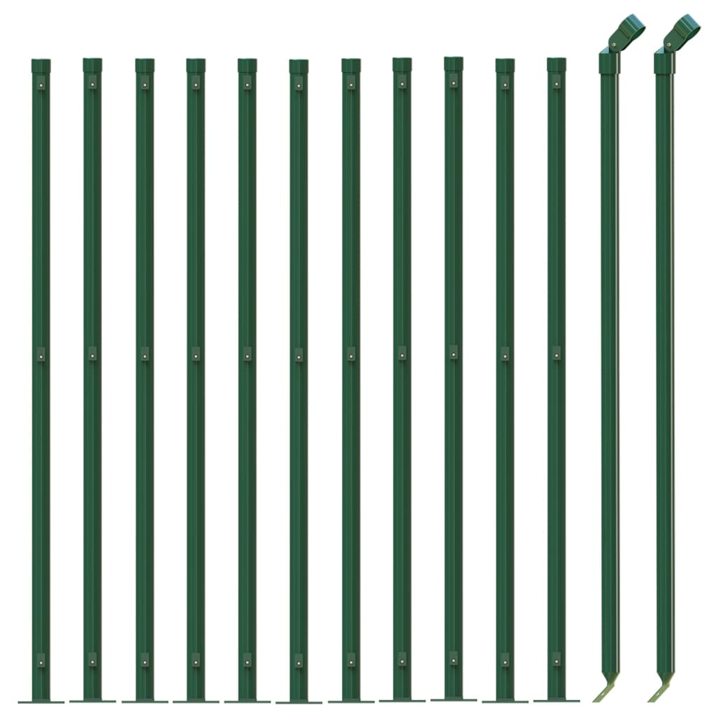 vidaXL Clôture grillagée avec bride de sol vert 1x25 m